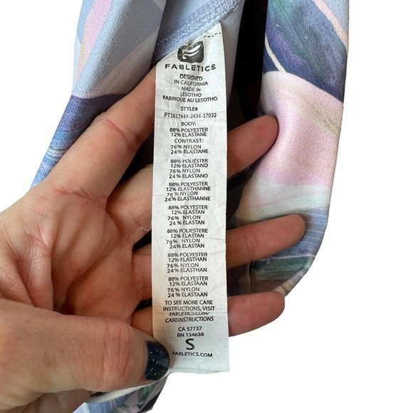 Fabletics Define PowerHold High-Waisted Leggings Womens Floral Stretch Small - Picture 7 of 7